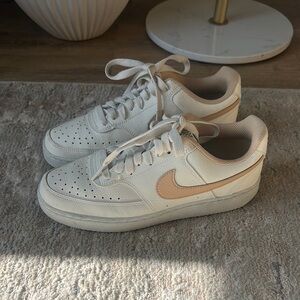 Nike Cream and Tan Low-Top Sneakers
